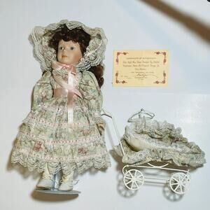 Throughout The Years Vintage Doll with Baby Doll  & Buggy Carriage w/Box 18” COA